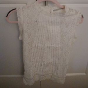 Love & Show lace top ( Korean brand) Size XS Ivory